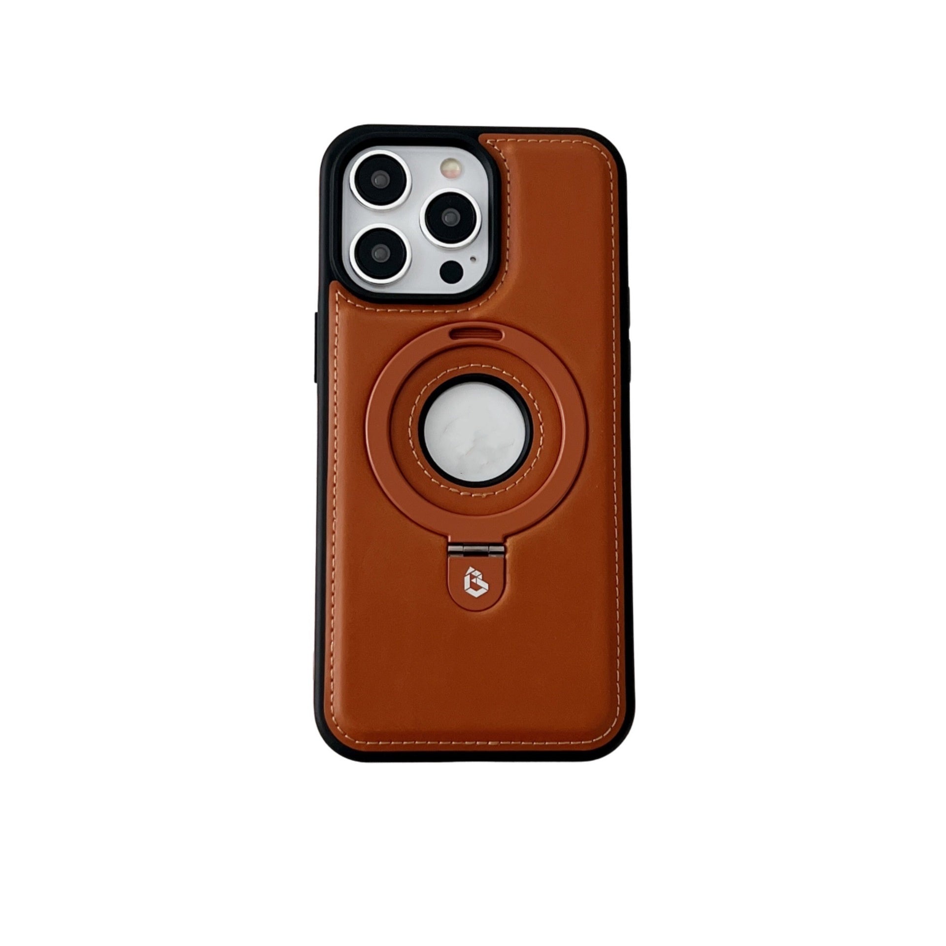 Business Leather Magnetic Bracket Case brown