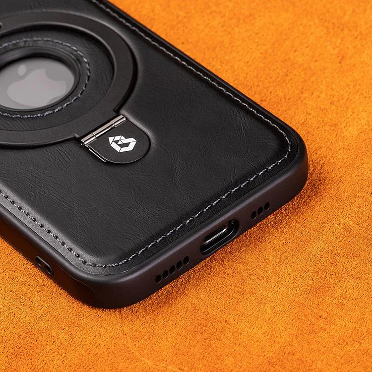 Business Leather Magnetic Bracket Case close up